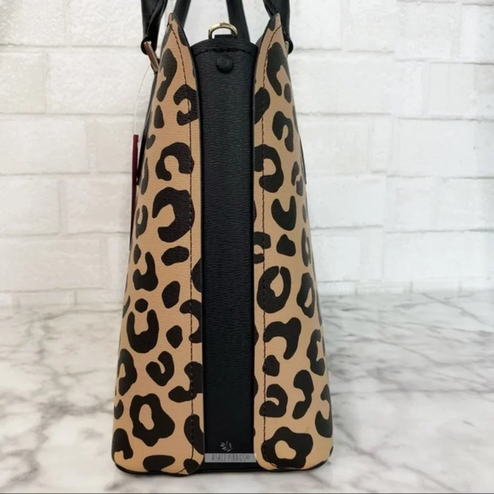 Kate Spade Darcy Leopard Cheetah Large Satchel Tote Crossbody